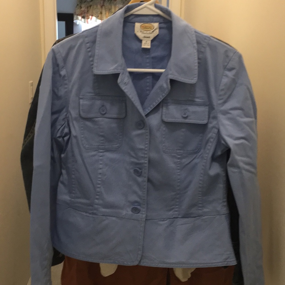 Powder blue cotton stretch jacket